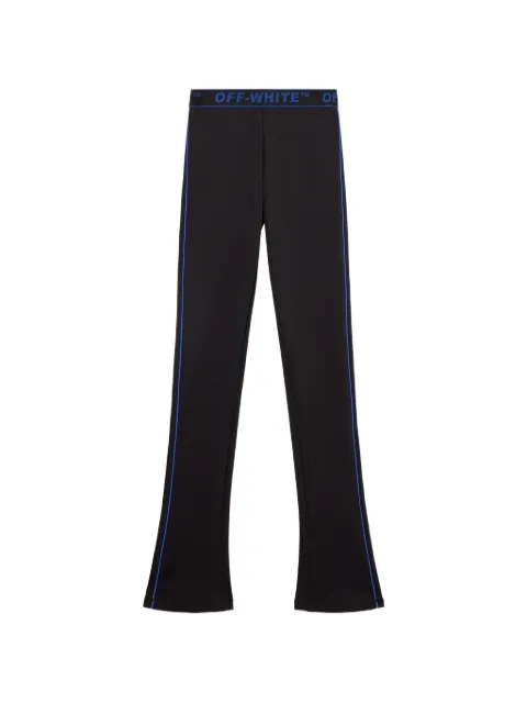 Off-White logo-waistband flared-leg trousers Black 2FH00363BW013