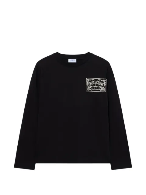 Off-White embroidered paisley-logo T-shirt Black 2FB00555TW009