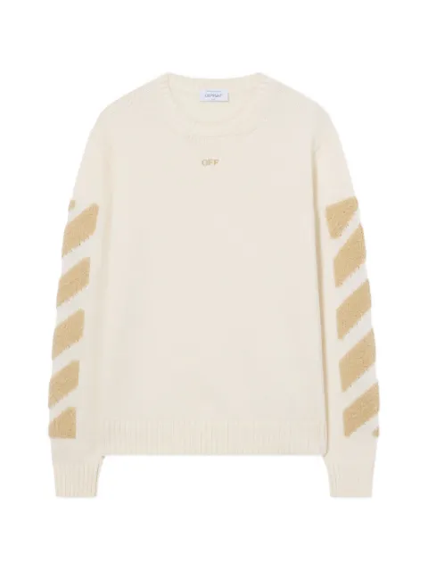 Off-White Diag fuzzy-knit sweater Neutrals 44MHE087F26K002110