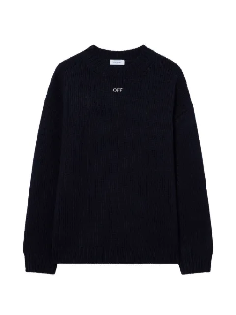 Off-White Arrow-embroidered ribbed-knit sweater Blue 44MHE212F26K001411