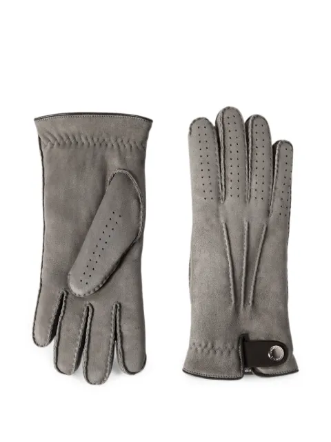 Brunello Cucinelli suede shearling gloves Grey MPMVS93608C9879