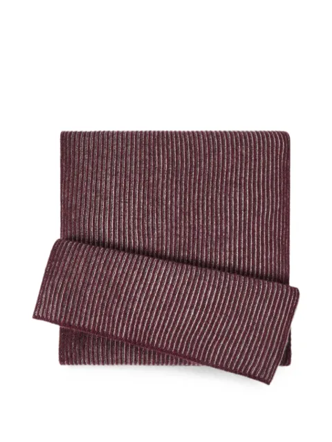 Brunello Cucinelli cashmere English-rib vanisé knit scarf Red M2295700CNH22