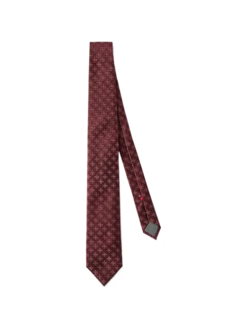 Brunello Cucinelli silk tie with geometric-floral pattern Red MM8660018C016