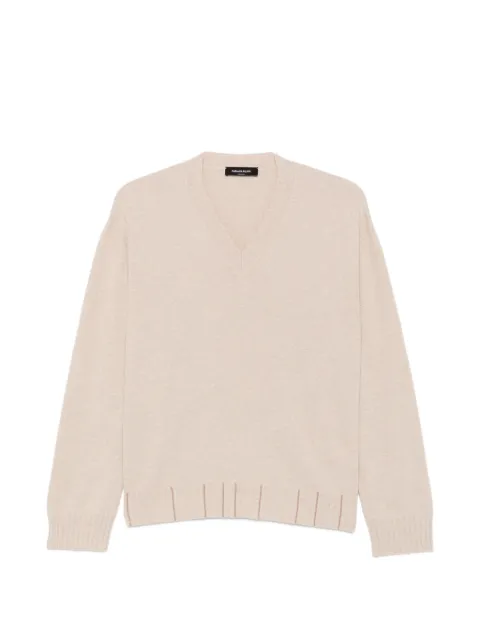 Fabiana Filippi V-neck ribbed-trim sweater Neutrals MAD216F015M281