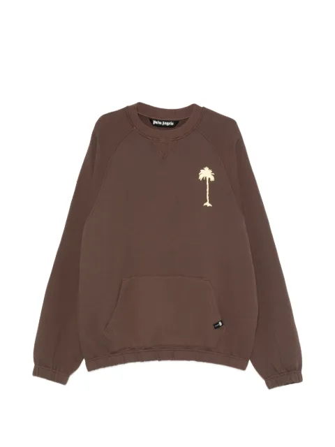 Palm Angels graphic-print pouch-pocket sweater Brown PAMBA007FL0016084