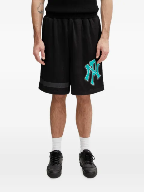 NO PROBLEMO mesh logo-patch oversized shorts Black NP3010805