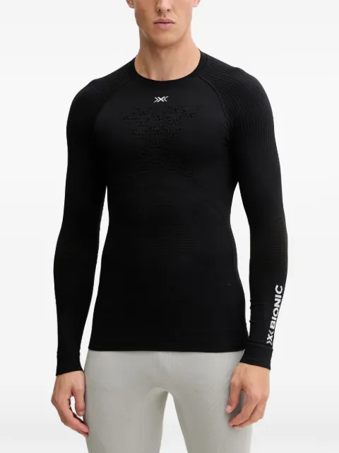 X BIONIC ribbed-knit logo-print T-shirt Black WT06W19M