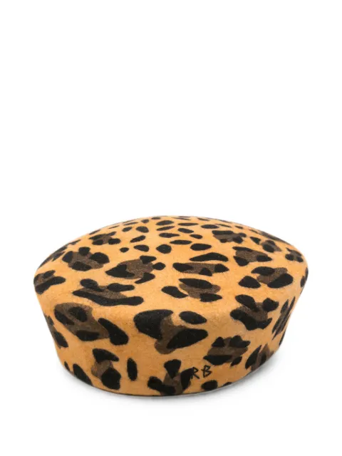 Ruslan Baginskiy leopard-print beret Neutrals MMM059WF