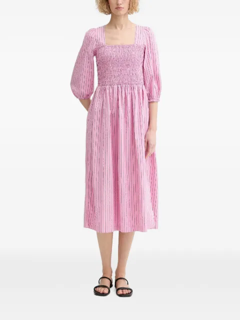 Marc O'Polo striped shirred midi dress Pink 5000008260