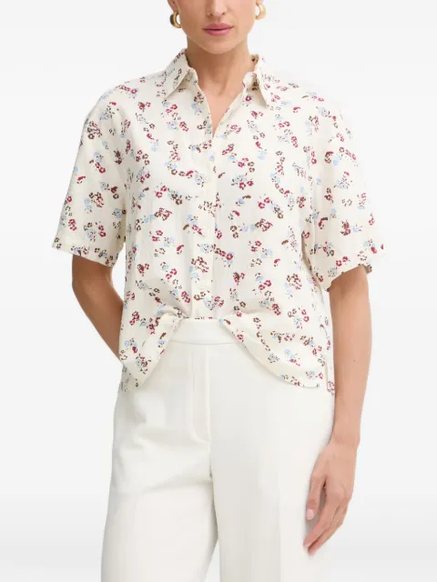 Marc O'Polo floral-print seersucker shirt Neutrals 5000011093