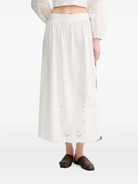 Marc O'Polo broderie-anglaise scalloped-hem midi skirt White 5000010143