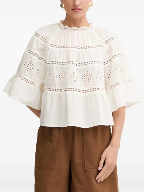 Marc O'Polo broderie-anglaise tiered blouse White 5000014524
