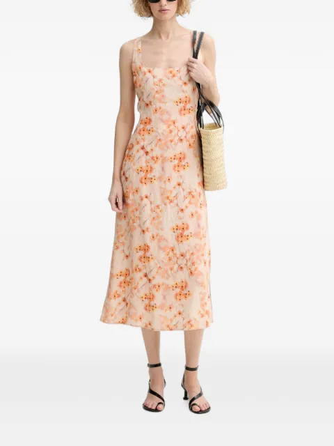 Marc O'Polo floral-print tie-back midi dress Orange 5000014012