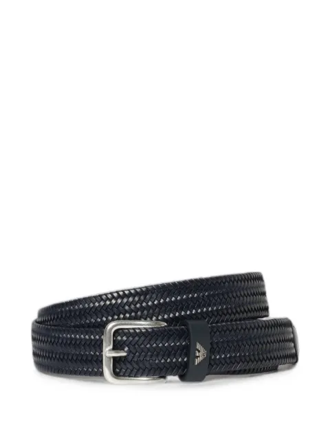 Emporio Armani woven leather belt Blue EM005833AF25479