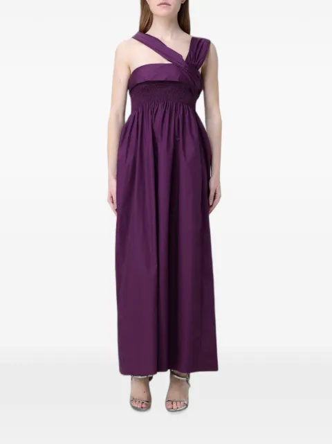 Tela one-shoulder shirred-waist dress Purple 010283N001