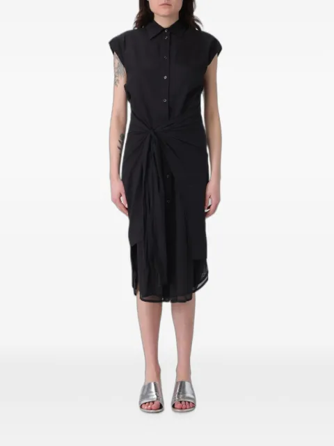 Tela knot-detail midi shirt dress Black 010297X001