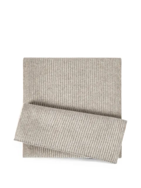 Brunello Cucinelli Cashmere English rib vanisé knit scarf Grey M2295700CUT04