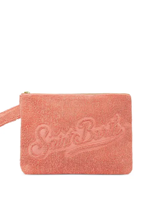 MC2 Saint Barth Pareasy pochette with jacquard saint barth logo Orange PARE0003
