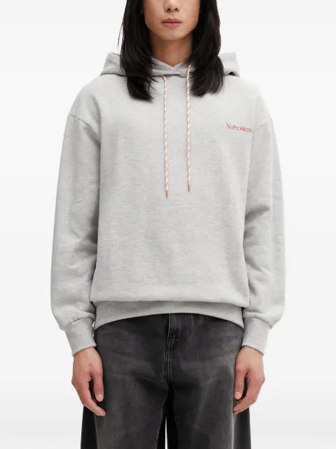 NO PROBLEMO logo-print drawstring oversized hoodie Grey NP2001505