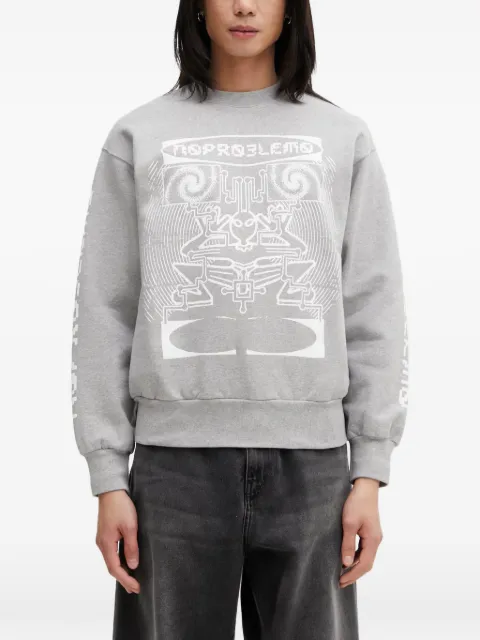 NO PROBLEMO graphic-print logo-print oversized sweatshirt Grey NP2000605