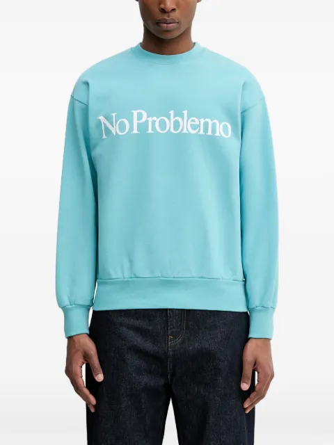 NO PROBLEMO No Problemo logo-print long sleeve sweater Blue NP2000205
