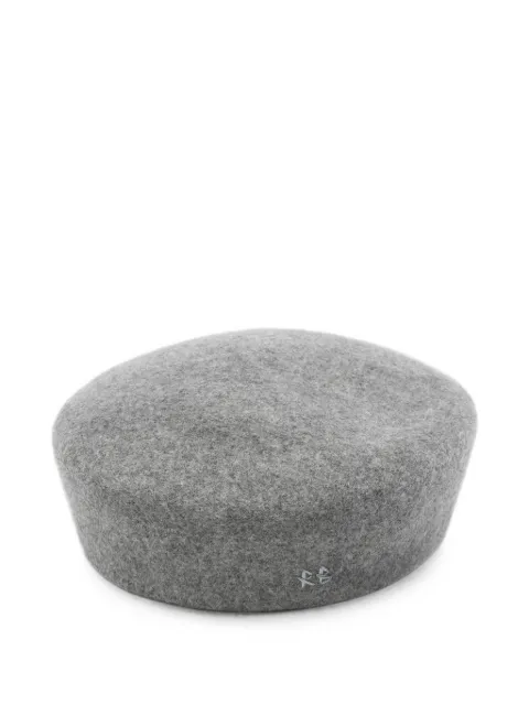 Ruslan Baginskiy logo-embroidered felt beret Grey MMM031WF
