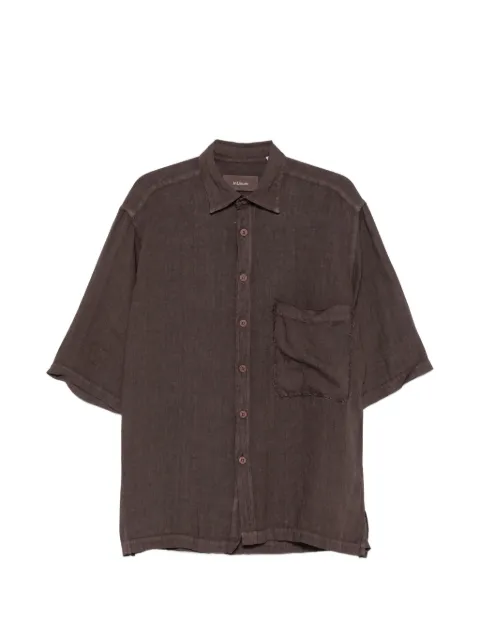 InLinum patch-pocket short-sleeve shirt Brown CIL47MARRONE