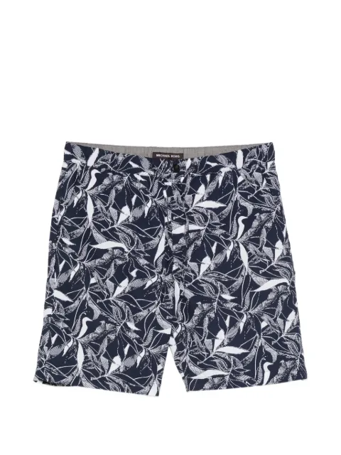 Michael Kors leaf-print drawstring shorts Blue CS6305YL1N401