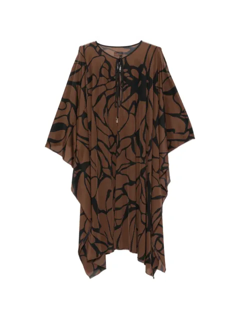 Fisico abstract-print cold-shoulder mini dress Brown CK82LF
