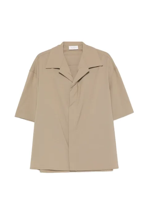 YES LONDON short-sleeve notched-collar shirt Neutrals XCM7236