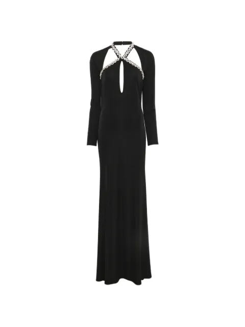ALESSANDRO LEGORA crystal-embellished cut-out maxi dress Black AT111