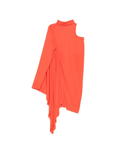 Balenciaga one-shoulder draped mini dress Orange A001IUTUVB2