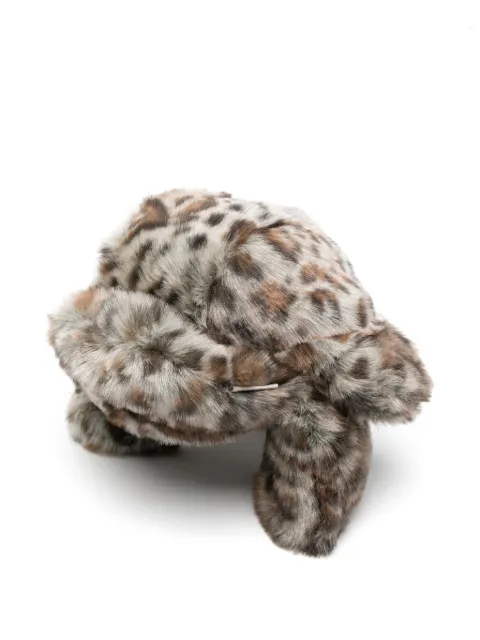 Ruslan Baginskiy leopard-print trapper hat Grey AVH059PFFFLT