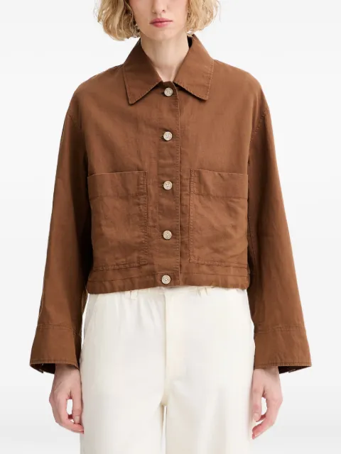 Marc O'Polo cropped button-down jacket Brown 5000011293