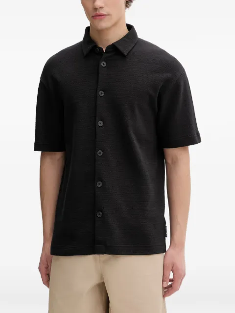 Marc O'Polo textured short-sleeve shirt Black 5000014001