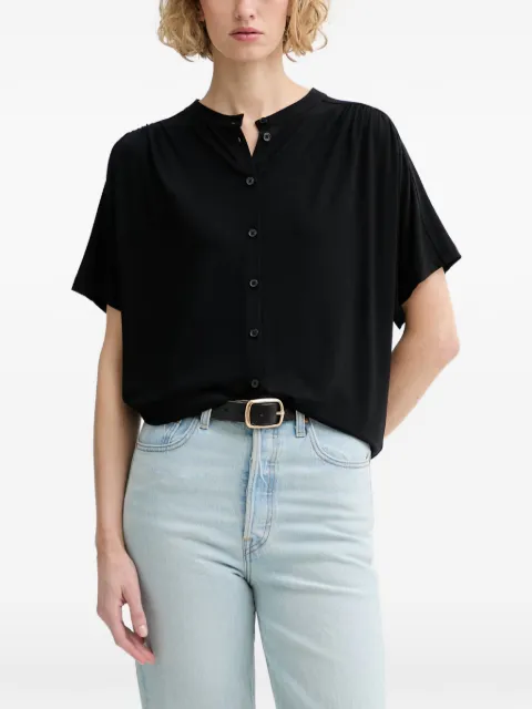 Marc O'Polo button-up pleated-shoulder shirt Black 5000014087