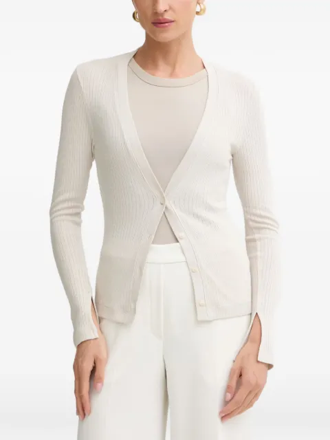 Marc O'Polo ribbed slit-cuff cardigan Neutrals 5000013286