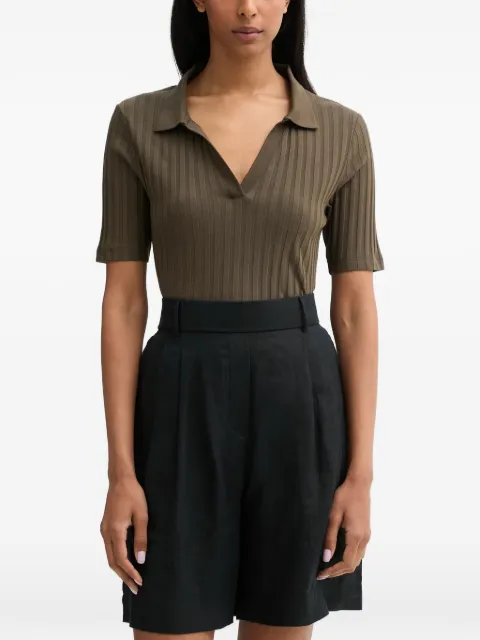 Marc O'Polo ribbed-knit V-neck T-shirt Green 5000014377