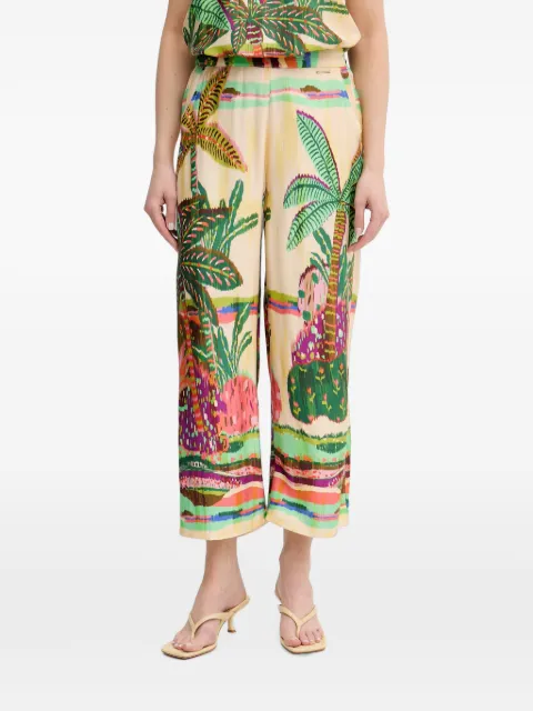 Lola Casademunt palm-print straight-leg trousers Neutrals LS2614013