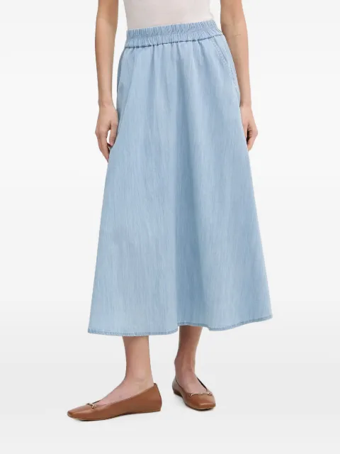 Marc Aurel elasticated-waistband flared midi skirt Blue 2109A11205