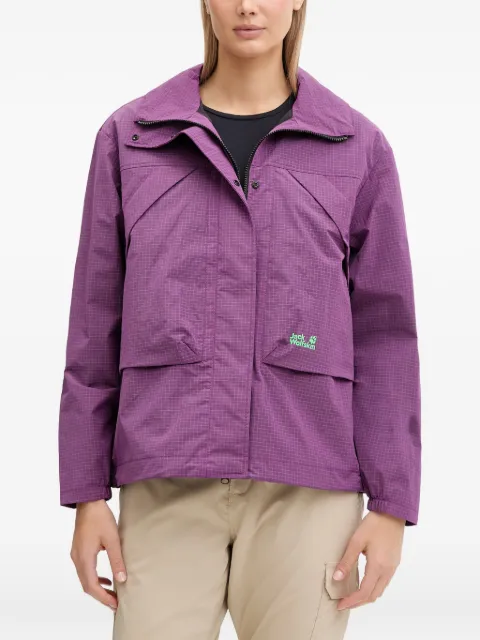 JACK WOLFSKIN FindI The Wild logo-print rain jacket Purple A65738