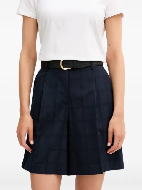 Iceberg check-pattern pleated tailored shorts Blue D0515239