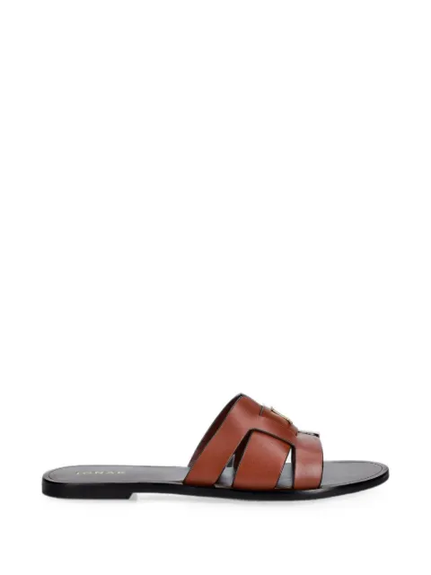 JONAK PARIS Weil logo-plaque cut-out sandals Brown 3800021