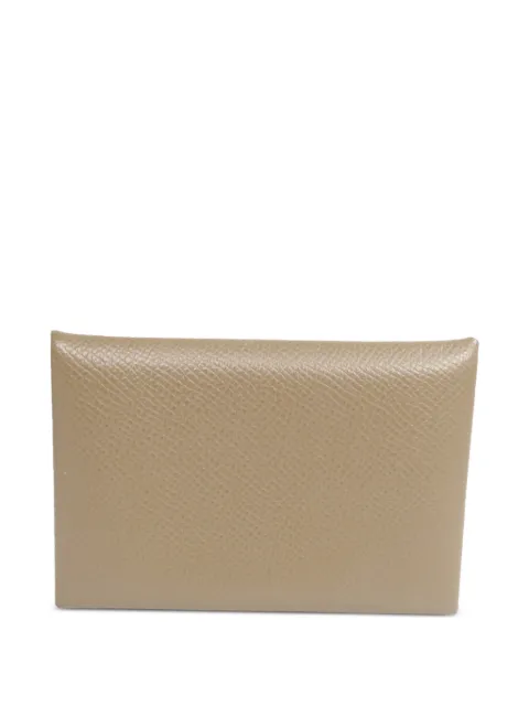 Hermès Pre-Owned Calvi Epsom card holder Neutrals Z18