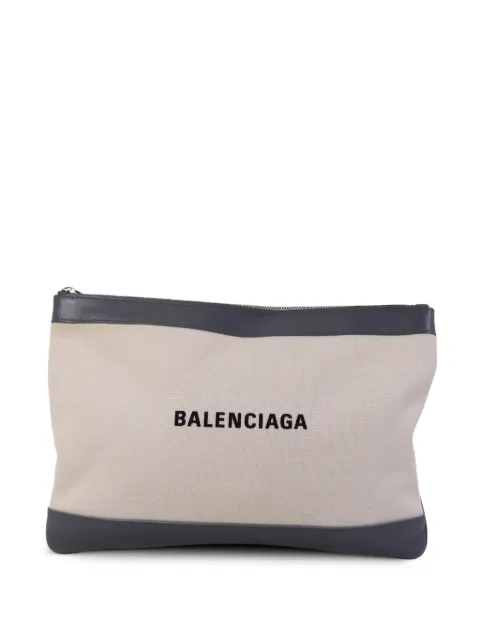Balenciaga Pre-Owned Navy Clip M clutch bag Grey 420407