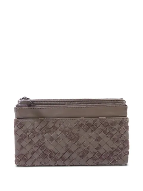 Bottega Veneta Pre-Owned Intrecciato long wallet Grey INTRECCIATOZIPPERFOLDPOUCH