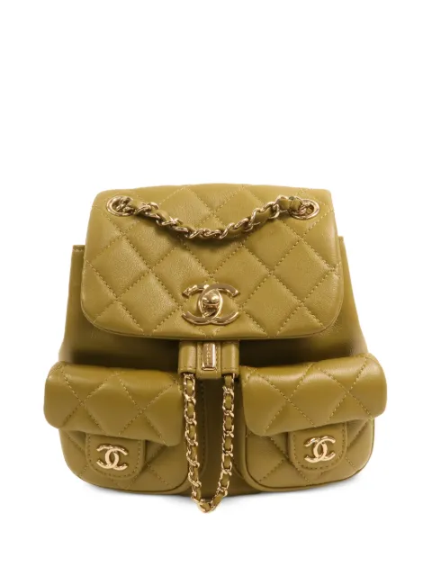 CHANEL Pre-Owned CC Duma backpack Green AS3787