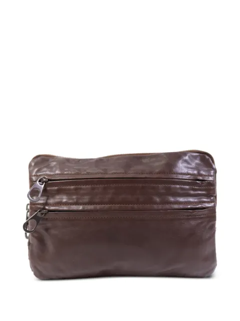 Bottega Veneta Pre-Owned Intrecciato trim zip-fastening pouch clutch Brown POUCH