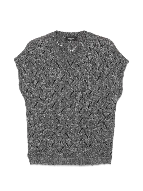 Fabiana Filippi open-knit cap-sleeve sweater Grey MAD216F101M315