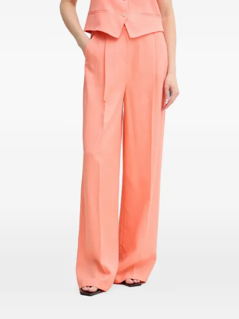 Lola Casademunt logo-plaque pleated palazzo pants Orange LS2614038
